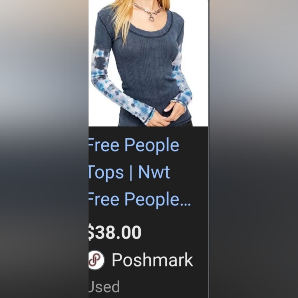 We The Free Blue Tie-Dye Long Sleeve Top - Picture 14 of 16